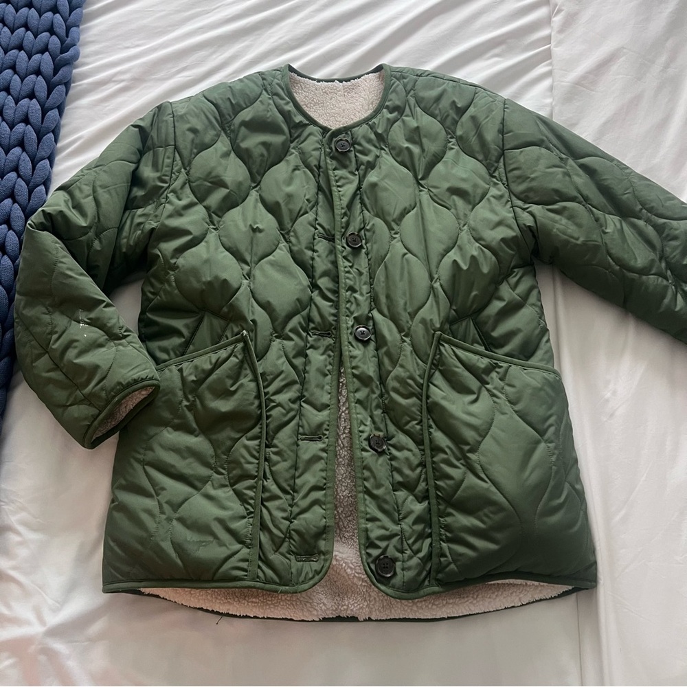 J. Crew Olive Green Quilted Puffer Jacket